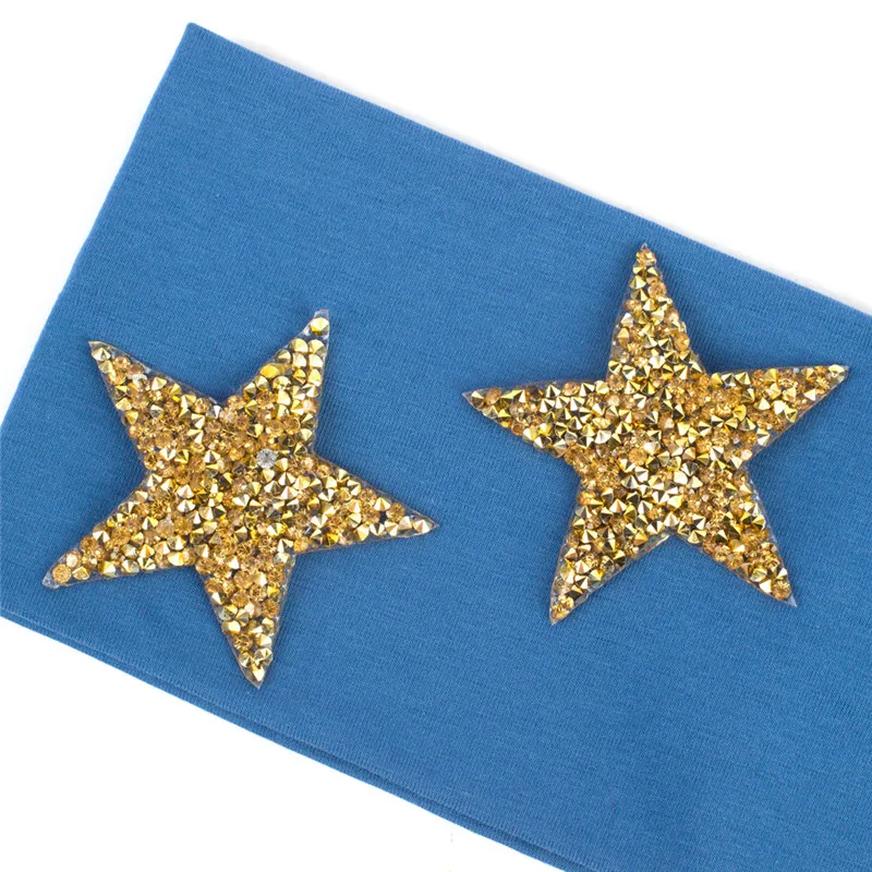 Women's Star Headband Summer Fashion Metallic Color Stars Cotton Headbands for Ladies Elastic Stretch Hair Turban Head Band |