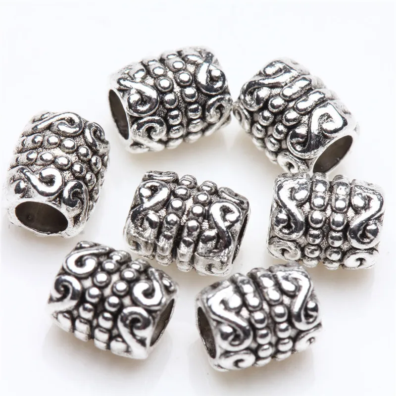 50Pcs-6mm x 5mm 27 стилей тибетская серебряная трубка металлические бусины Spacer Бусины для самостоятельного изготовления украшений трубки Подвески для изготовления ювелирных изделий 20/50/100 шт - Цвет: 50Pcs-6mm x 5mm