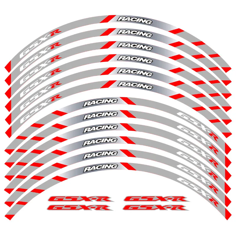 

Hot sell Motorcycle front and rear wheels Edge Outer Rim Sticker Reflective Stripe Wheel Decals For SUZUKI GSX-R