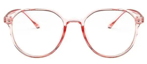 clear pink Новинка, ретро полигональные мужские очки, оправа, очки по рецепту, очки для женщин, мужские оправы для очков - Цвет оправы: clear pink