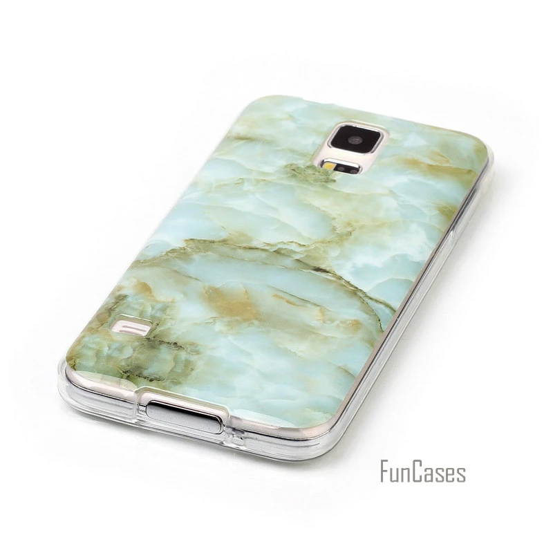 Для Samsung Galaxy S5 Чехол Мягкий силиконовый чехол для S 5 SV i9600 G900S 5.1 "Мрамор телефона