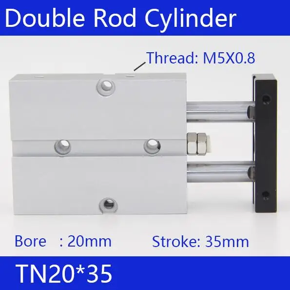 

TN20*35 Free shipping 20mm Bore 35mm Stroke Compact Air Cylinders TN20X35-S Dual Action Air Pneumatic Cylinder