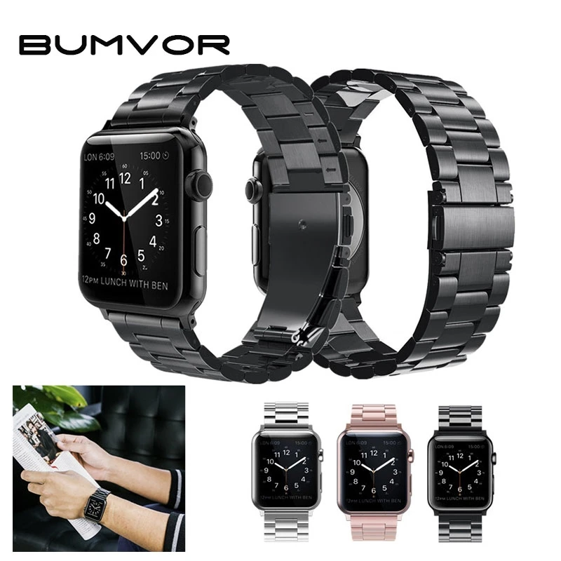 Ремешок из нержавеющей стали для Apple Watch 40 мм/44 мм серии 2/3/4/5 сменная классическая