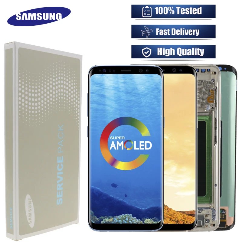 Оригинальный S8 plus дисплей экран для SAMSUNG Galaxy плюс Замена LCD сенсорный дигитайзер
