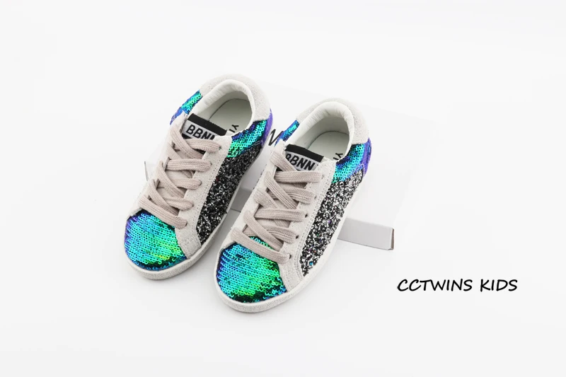 CCTWINS KIDS/осень г.; модные детские кроссовки с блестками; повседневные кроссовки из натуральной кожи для маленьких мальчиков; кроссовки для девочек; FC2340
