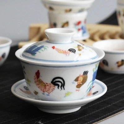 Керамический чайный сервиз Античный Чайный Chenghua китайский Kungfu Gaiwan сервиз|Наборы