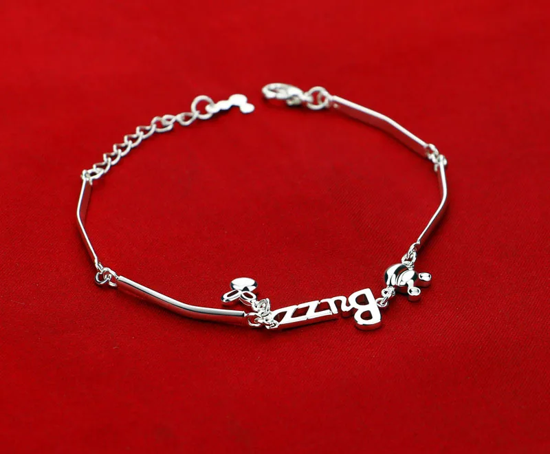 Натуральная 100% 925 стерлингового серебра танцы Медвежонок Кулон звено цепи для