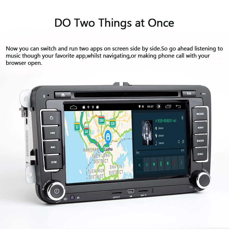 2 din Android 9.0 Car DVD Player GPS Navigation For Amarok Volkswagen VW Passat b6 Polo Skoda Octavia Tiguan golf 56 seat leon | Автомобили