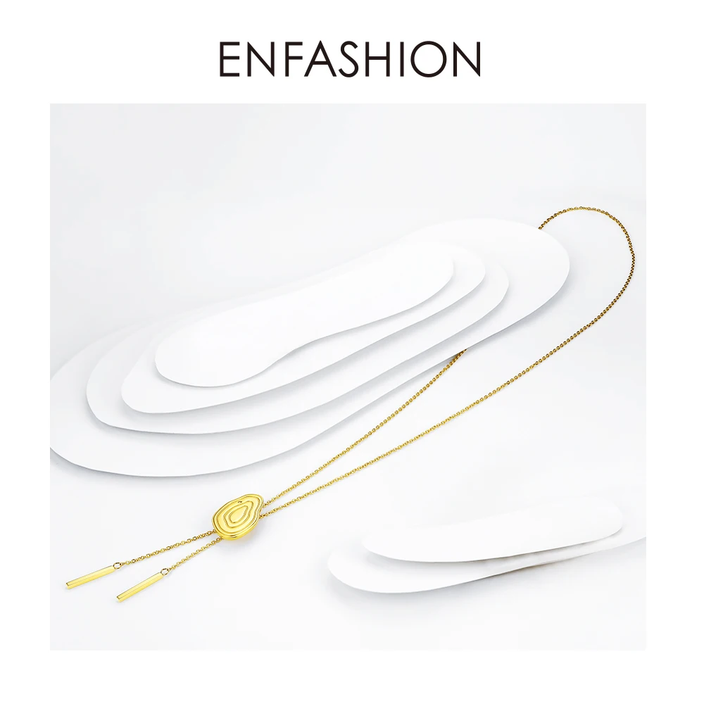 Женское Ожерелье чокер Enfashion золотистое длинное ожерелье из нержавеющей стали с