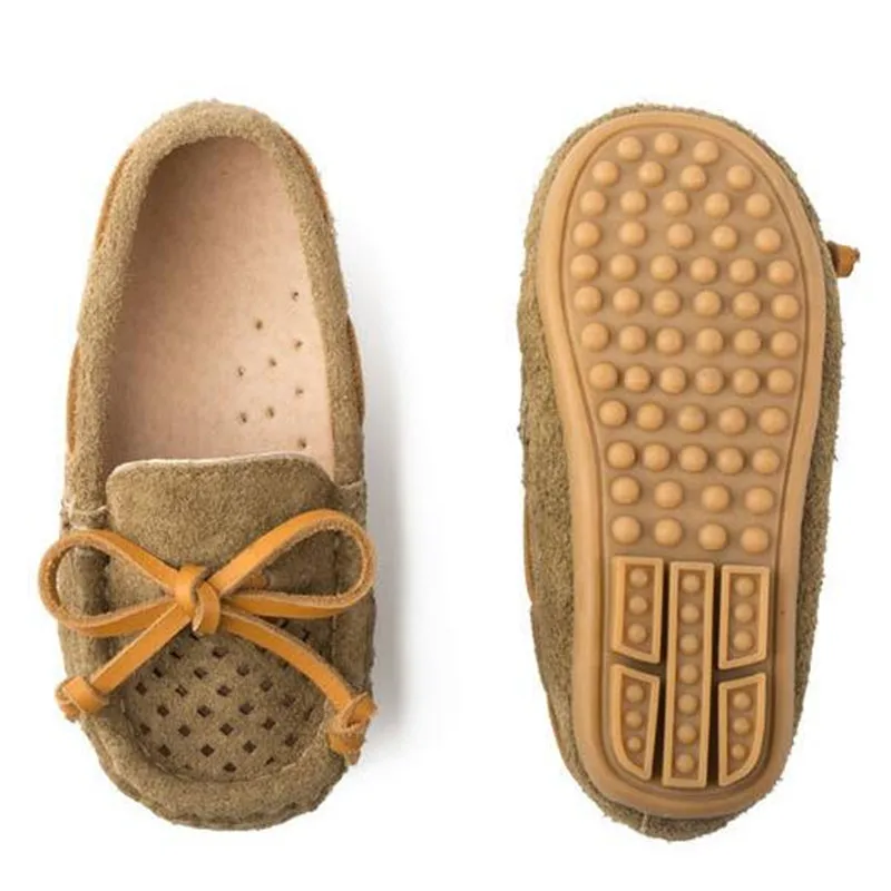 

New British style Baby Leather Shoes Boys Girls Loafers Genuine Leather Children Soft Non-slip Comfortable Flats Kids Shoes 02
