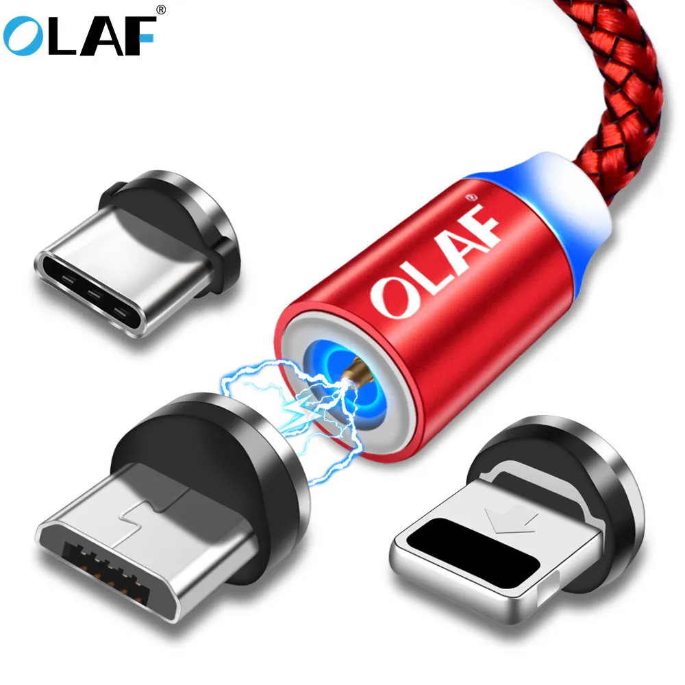 Магнитный кабель OLAF 1 м для быстрой зарядки Micro USB Type C iphnoe адаптер телефона Samsung Xiaomi