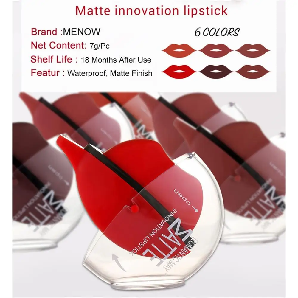 Женская красота макияж 6 цветов ленивая губная помада для губ не витражная