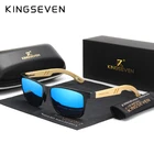 Мужские солнцезащитные очки KINGSEVEN, черные солнцезащитные очки с поляризацией, из алюминия и бамбука, ручной работы, лето 2019