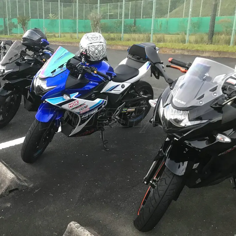 Мотоцикл двойной пузырь ветрового стекла экран для Suzuki GSX250R gsx-r GSX 250 R 250R дым черный Иридий