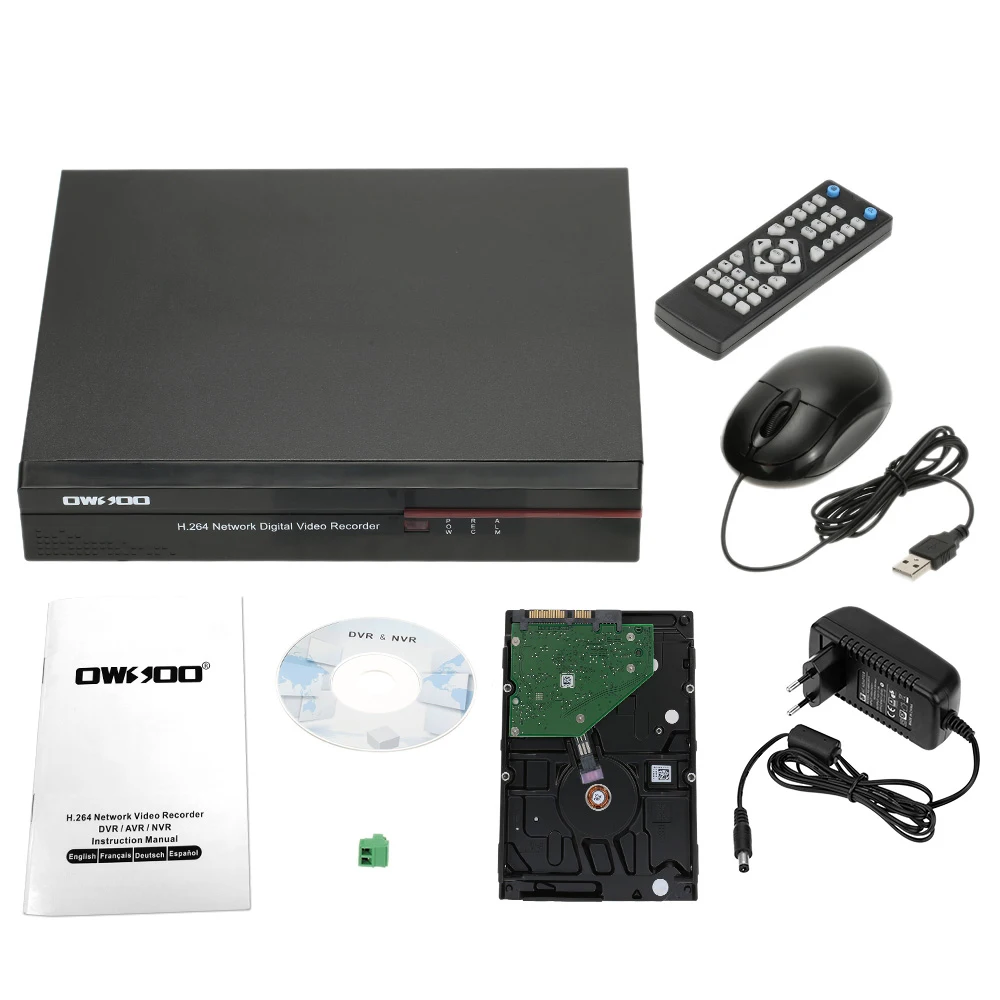 OWSOO 8CH Channel Full 960H/D1 H.264 P2P облачная сеть DVR цифровой видео Регистраторы + 1 ТБ жесткого