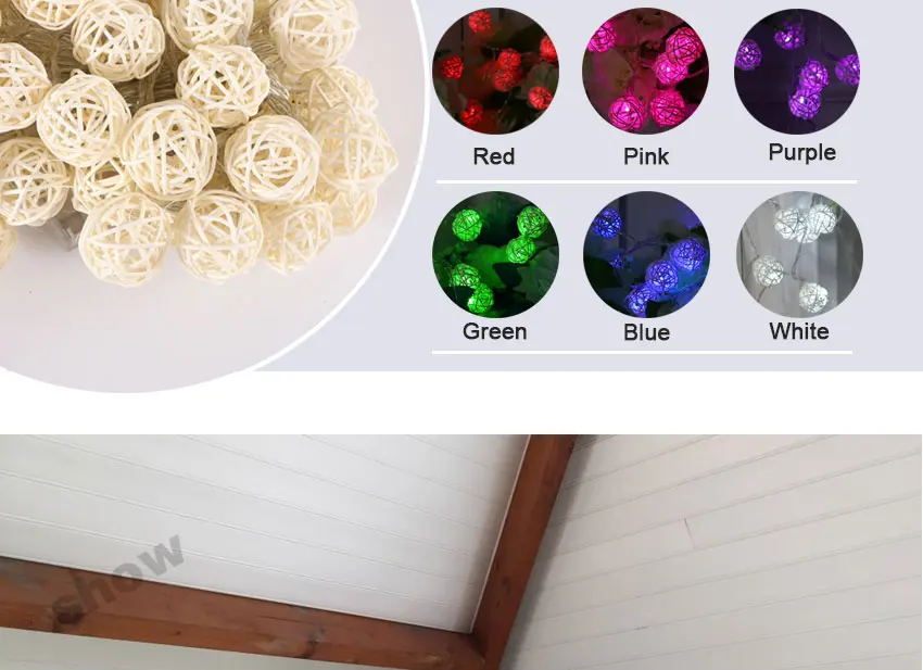 20 светодиодный модный тайский фонарь ротанговый светильник вечерние шар цветная