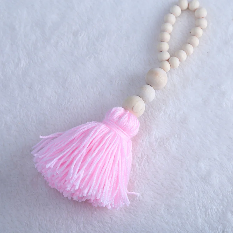 pink Tassel Скандинавские деревянные бусины украшения для детской комнаты игровые палатки декоративные реквизиты для фотосессии Висячие палатки с кисточками - Цвет: pink Tassel