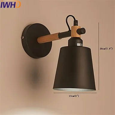 IWHD современные деревянные светодиодные Настенные светильники домашнее