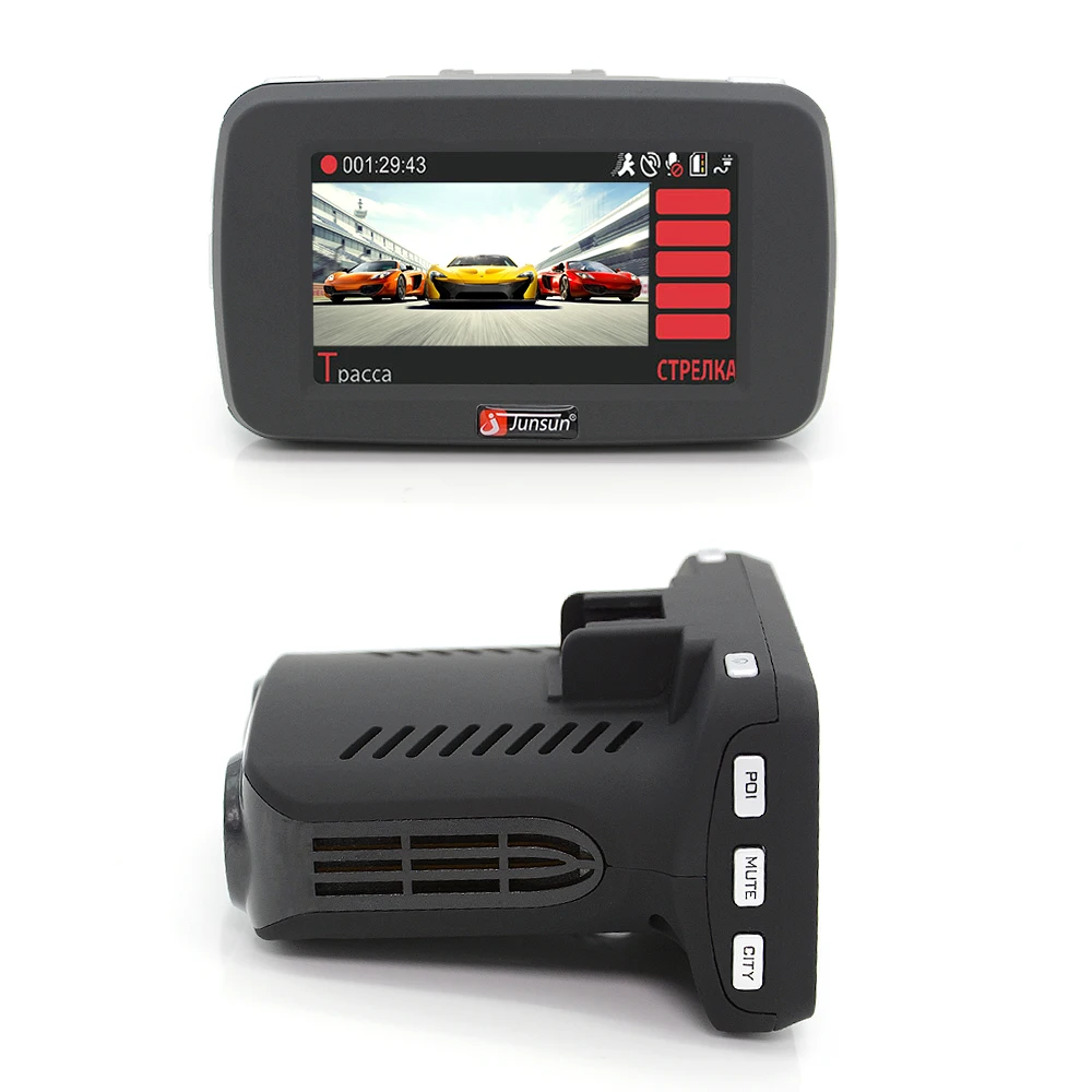 Junsun автомобильный радар детектор 3 в 1 для России с GPS DVR Камера FHD 1080 P