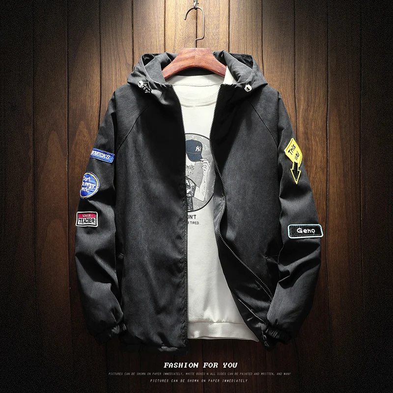 2018 New Men's Bomber Zipper Jacket Male Casual Streetwear Hip Hop Slim Fit Pilot Coat Men Clothing Plus Size S-5XL | Мужская одежда