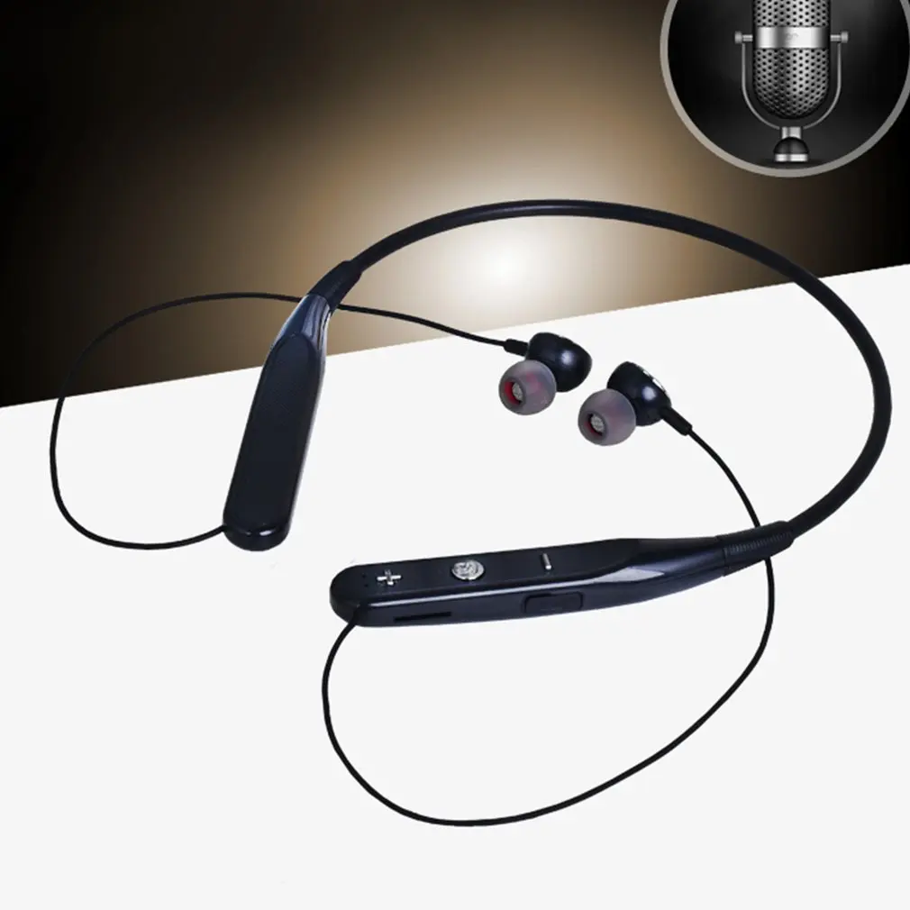 Беспроводные Bluetooth наушники висящие на шее свободные руки спортивные с