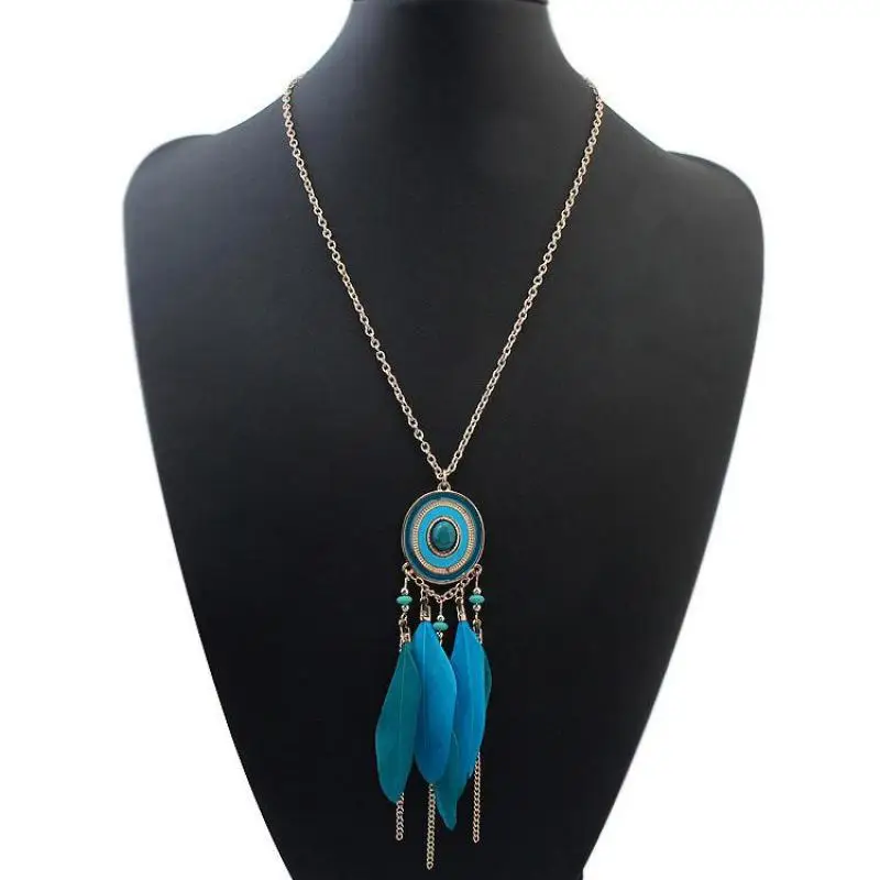 Богемное ожерелье женская простая винтажная Длинная цепочка ожерелья и кулоны