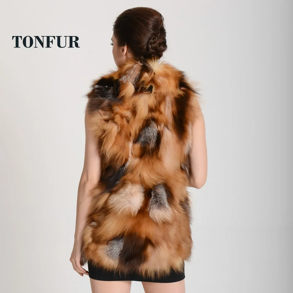Женская Классическая куртка с натуральным лисьим леопардовым мехом TFP302|real fox fur