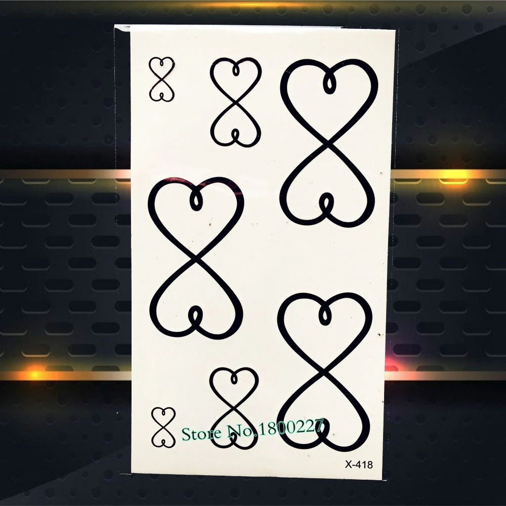 1 шт. водопереводной временный тату цепочки с сердечком дизайн PAQ 092 ЭКГ паста узор