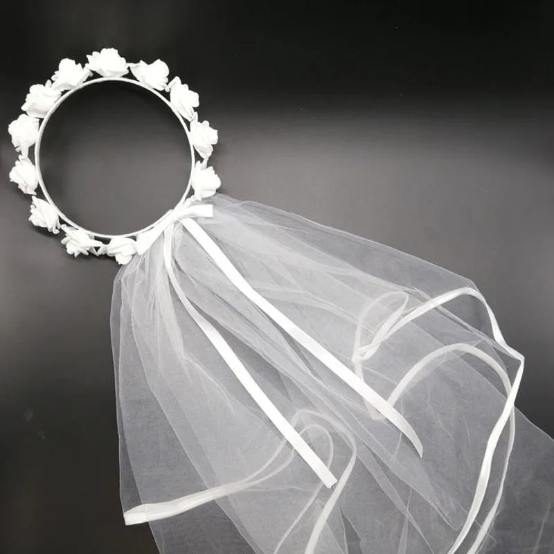 1 шт. горячая распродажа роза цветок корона вуаль для сада пляжа свадьбы