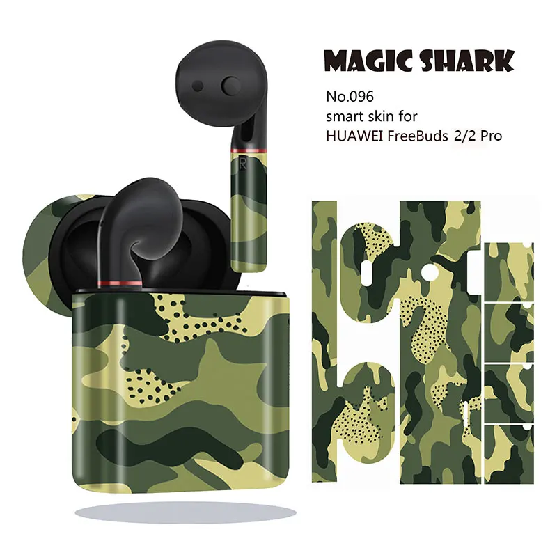 Защитный чехол Magic Shark в стиле милитари Модный из ПВХ для HUAWEI Freebuds 2 Pro 19