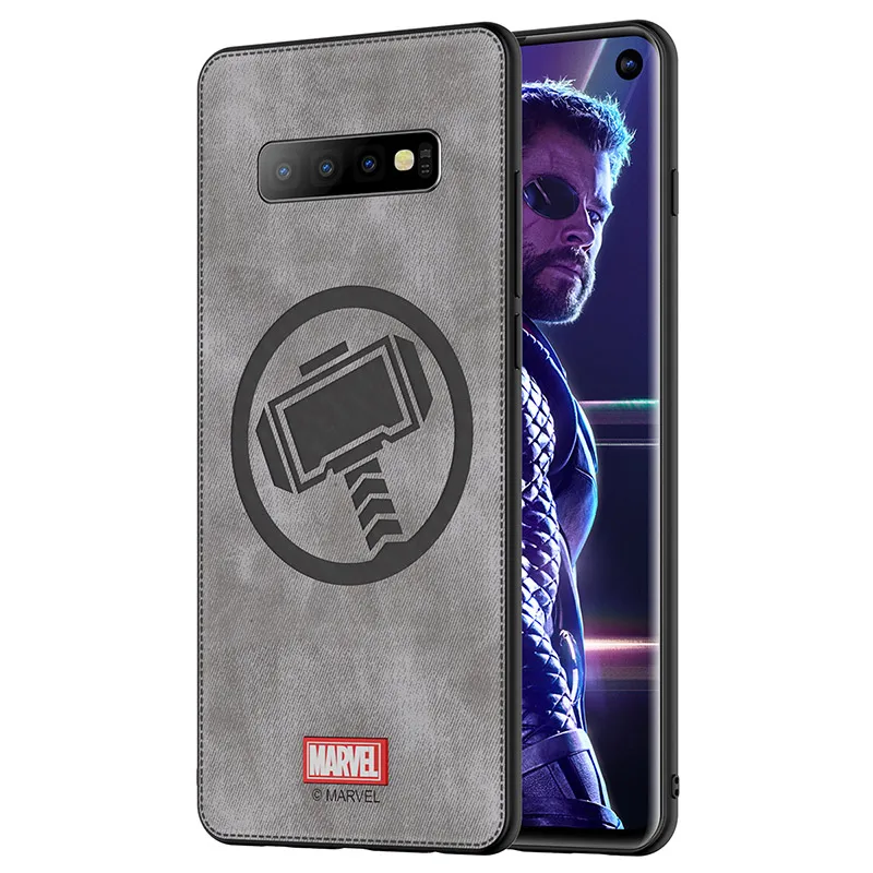 Original case For Samsung S10 S10+ S10e Captain America Marvel Spiderman Black panther Iron man Shockproof Fabric Back Cover |