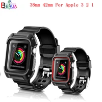 for apple 3842mm sport silicone wristband shell lightweight breathable waterproof band for apple 3 2 1 smart watch accessories