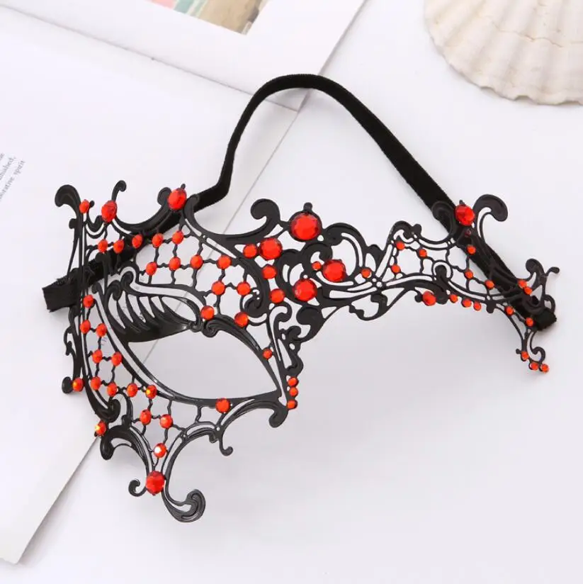 C-Black With Red YOFAY Вечерние Маски сексуальные женские для Карнавальная маска тушь на Хэллоуин венецианские костюмы Карнавальная маска ночной клуб бар металлические маски - Цвет: C-Black With Red