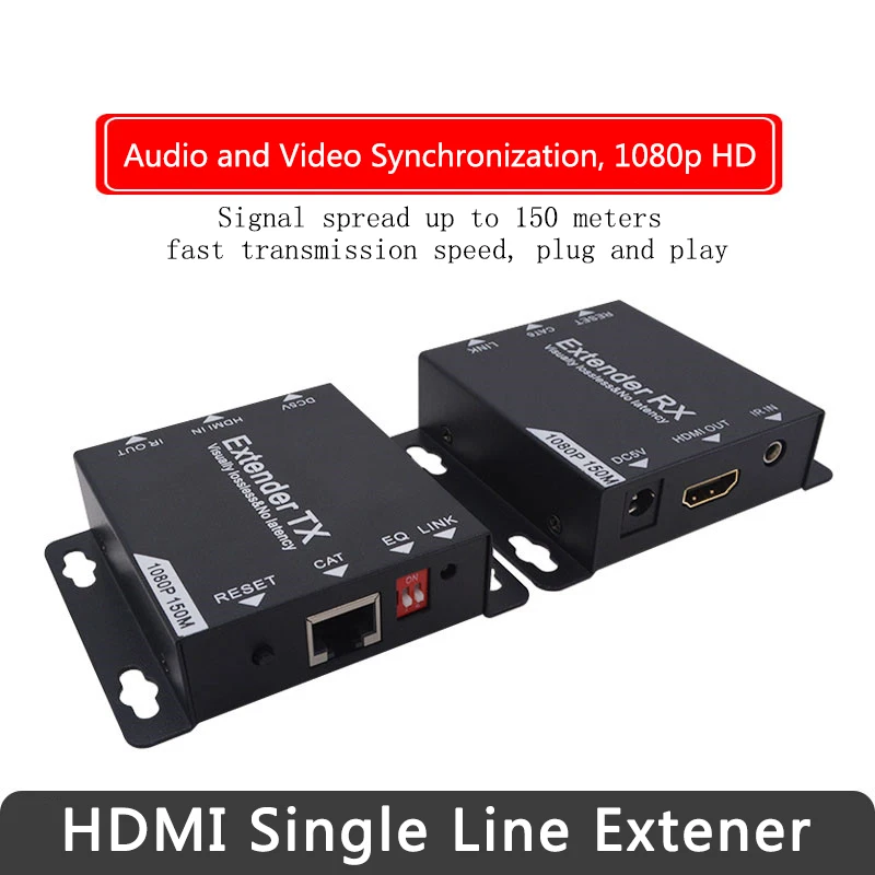 150 м HDMI USB удлинитель соединитель Сеть RJ45 IP KVM Over через Cat5 Cat5e Cat6 с широким ИК по UTP/STP