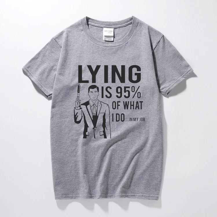 Забавная футболка с надписью Lying Is What I Do забавная в стиле ретро archer spying шутка cia