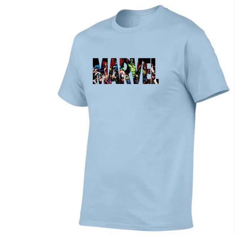 Новая мода Marvel футболка с короткими рукавами Для мужчин супергероя принт круглым