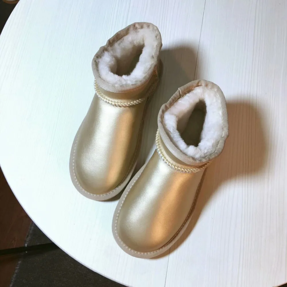 YEGERNA/зимние ботинки из натуральной яловой кожи; новые зимние женские ботинки; Модные женские Теплые ботильоны из натурального меха; качественная обувь