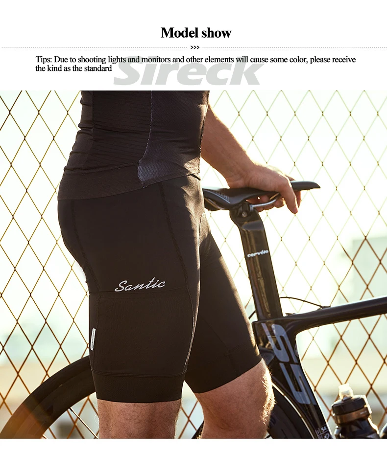 Santic Cycling Shorts 4D Sponge Pad Men Road Bike Shorts Pro Team Breathable Quick-dry MTB Bicycle Shorts Bermuda Ciclismo