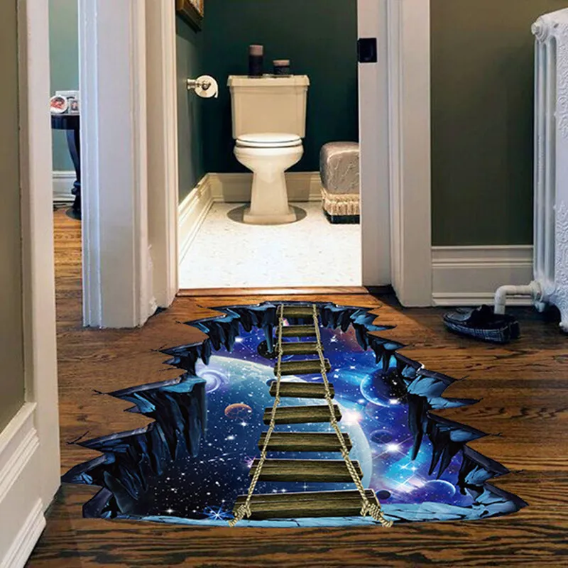 Декоративные обои для дома Galaxy Star Bridge 3D наклейки на стену съемные гостиной пола