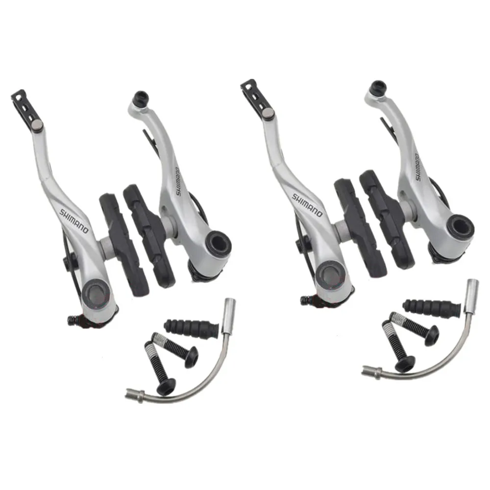 Set-Silver SHIMANO T4000 Alivio линейный V-Brake велосипедный тормоз BR-T4000 Модернизированный BR-M422 черный/серебристый передний/задний/комплект - Цвет: Set-Silver