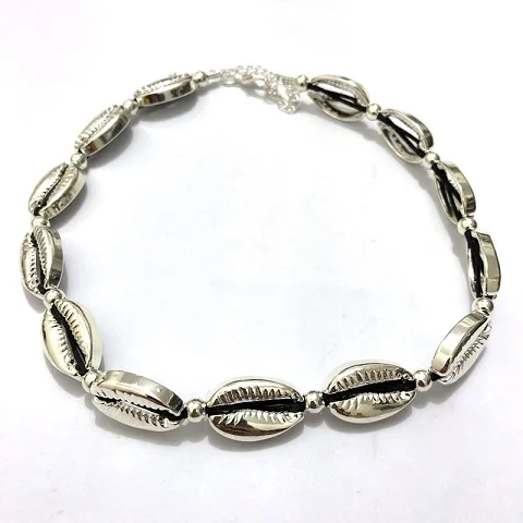 Silver black cord Новое поступление крючок из цинкового сплава Шарм Колье чокер с бусинами простой ручной работы богемные ювелирные изделия для женщин - Окраска металла: Silver black cord