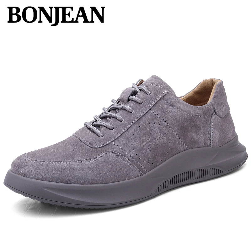 Новинка 2020 года Трендовая мужская повседневная обувь из свиной кожи Удобные