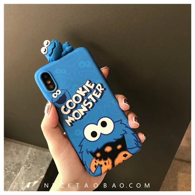 Super Cute Cartoon Sesame Street Cookie Elmo Phone Case For iPhone 7 Puls 6 6S 8 X Xsmax Xr Xs Cases Soft Silicon Cover |
