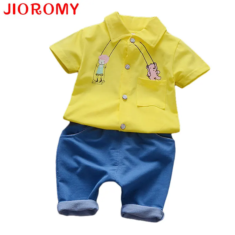 JIOROMY 2019 Детский костюм мультяшный медведь качающийся рубашка + брюки 2 шт.