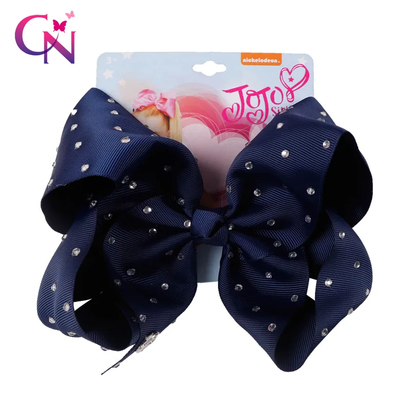 8 &quotСлон Полный Стразы бант для волос сплошная корсажная лента заколка зажимы