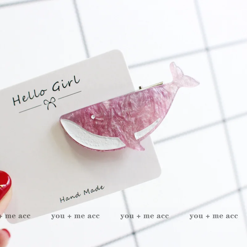 1 шт. заколки для волос в Корейском стиле с милыми мультяшными китами Женские