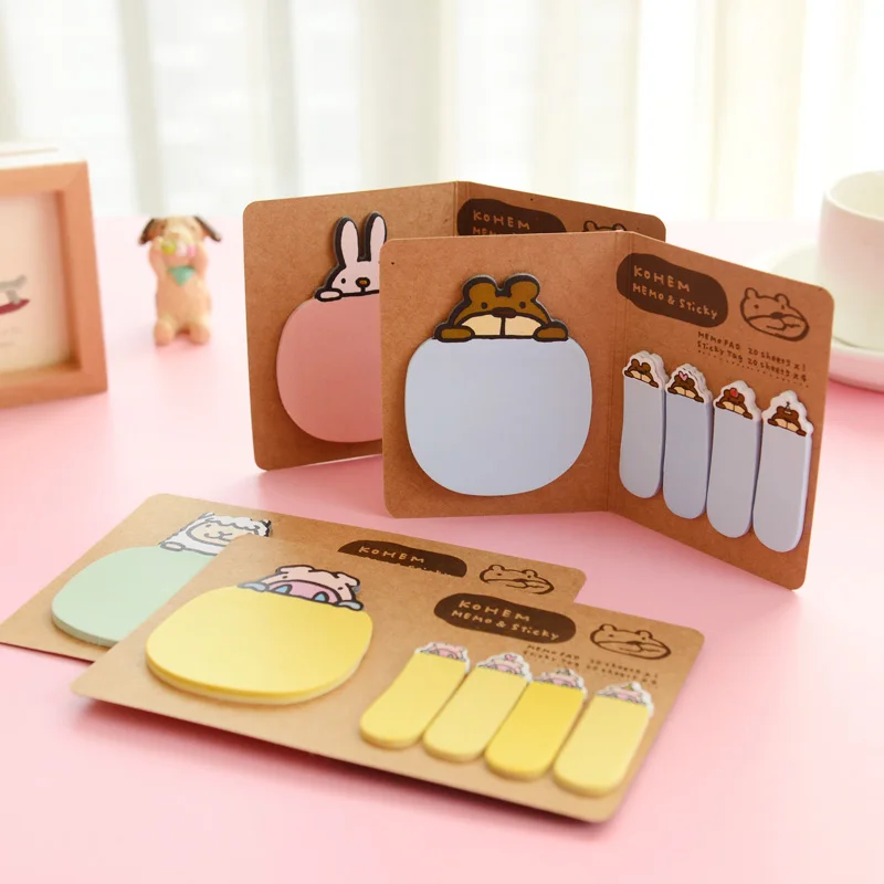 36 шт./лот клейкая Заметка для семьи с животными Kawaii кролик свинья медведь блокнот