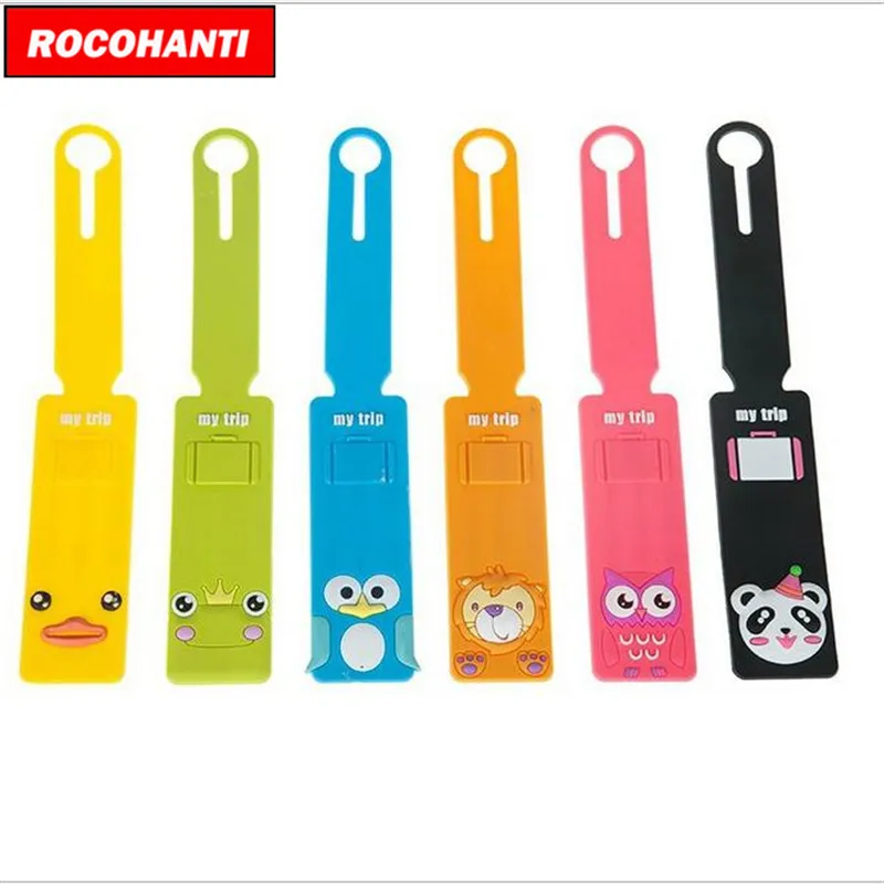 ROCOHANTI 5 шт. новые резиновые фанки багажные этикетки ремни чемодан имя ID адрес ярлыки, багажные ярлыки P006