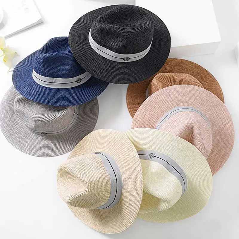 Повседневная Соломенная Шляпа Панама для мужчин Летняя женская солнцезащитная