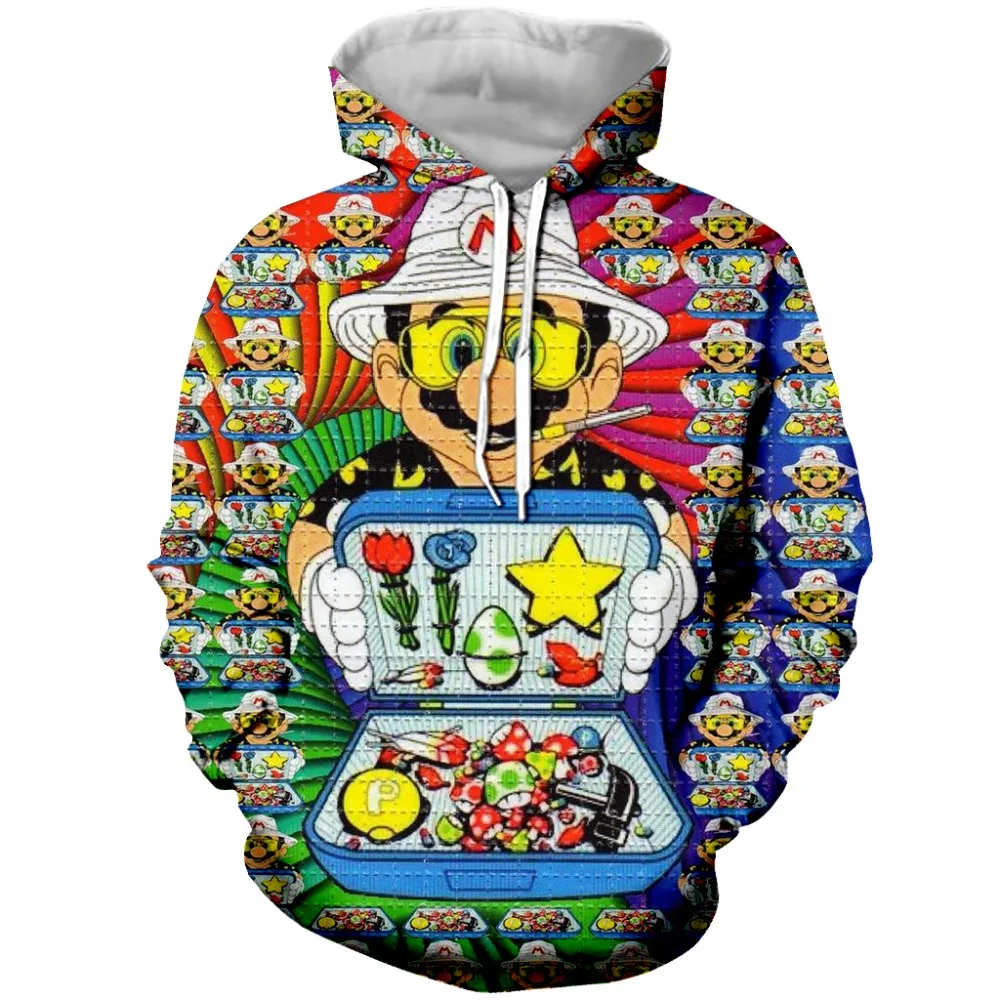 YX GIRL 3D принт LSD MARIO's magic bag мужские толстовки, свитшоты со шляпой и карманом для мужчин осень весна спортивный костюм пуловер Прямая поставка